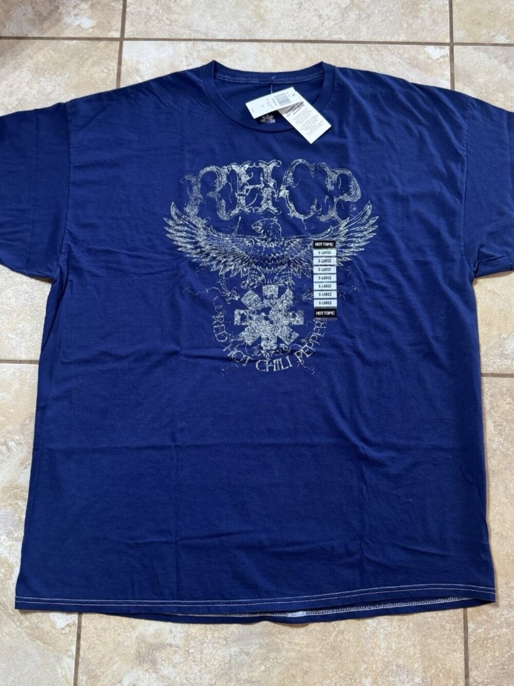 Red Hot Chili Peppers Blue Eagle Logo T-Shirt X-LARGE New With Tags